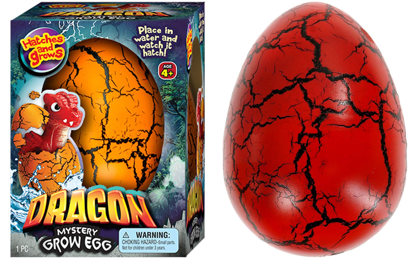 JA-RU Giant Hatching and Growing Dragon Eggs - Mystery Dinosaur Toy (1 Assorted Egg)