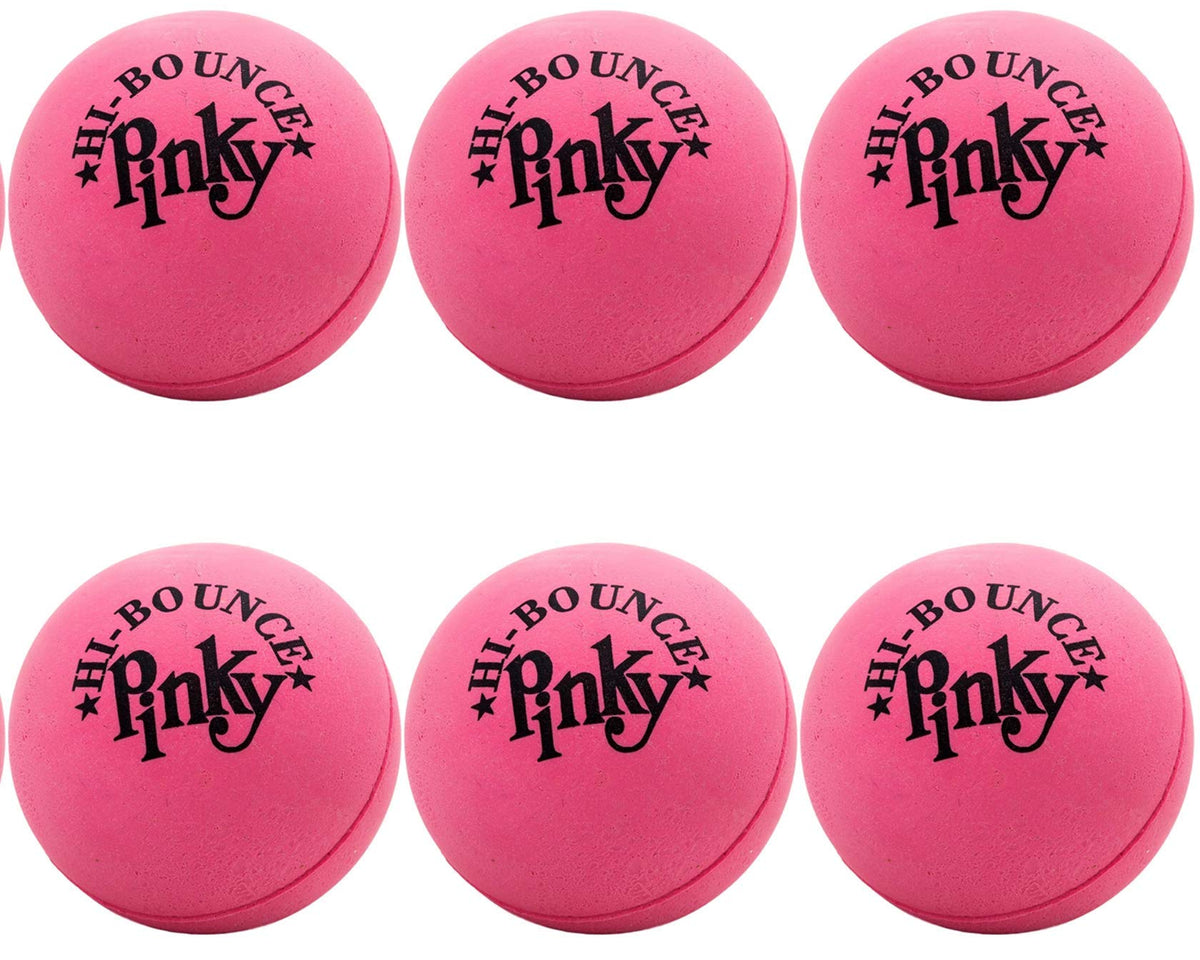JA-RU Hi-Bounce Pinky Ball 6-Pack – High-Bounce Rubber Handballs for Kids & Adults