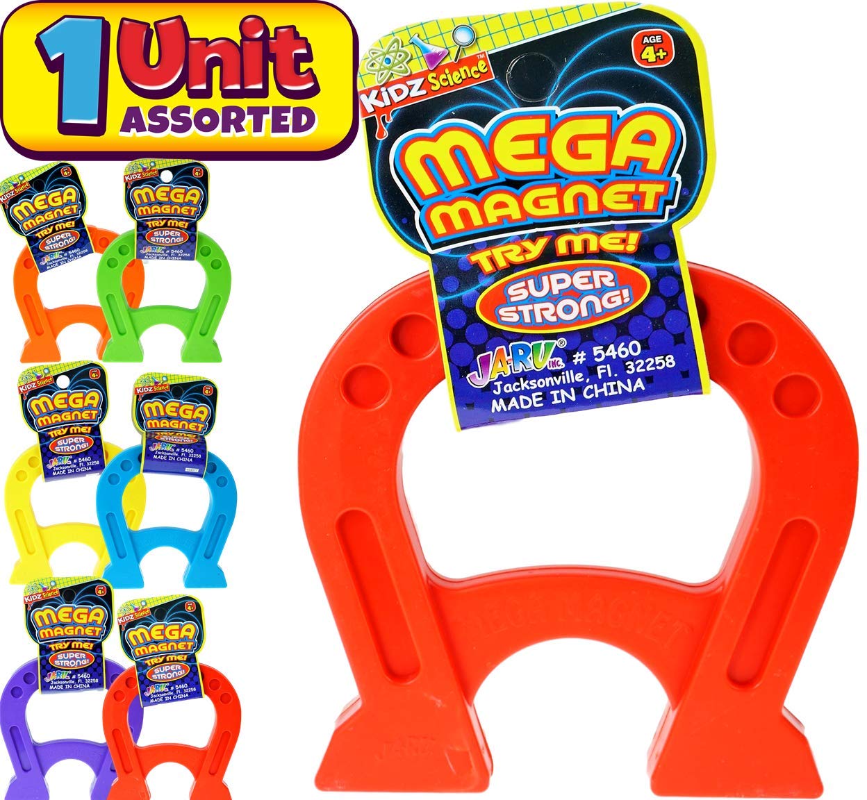JA-RU Mega Magnet Toy - Strong Horseshoe Magnet for Preschool Science & Classroom Activities (5460-1)