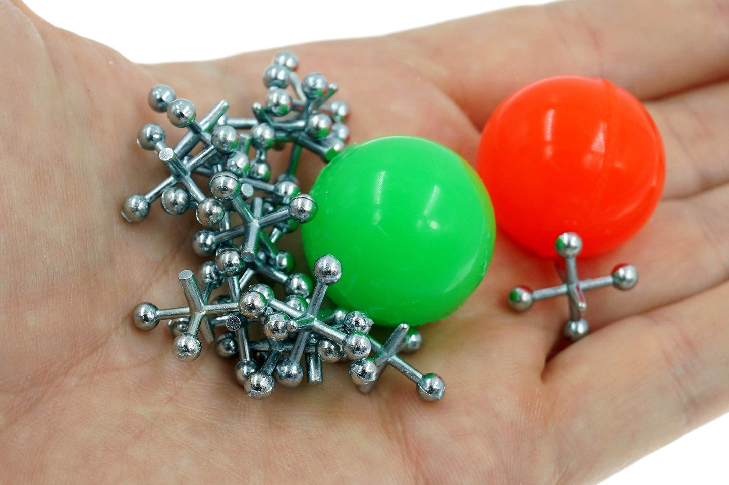 JA-RU Vintage Metal Jacks Set — 16 Jacks & 2 Balls | Classic Retro Toy