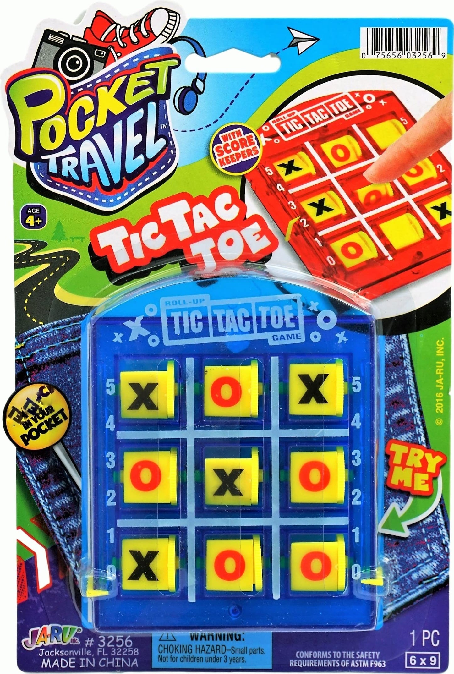 JA-RU Portable Tic Tac Toe – Travel Pocket Board Game (1 Pack)