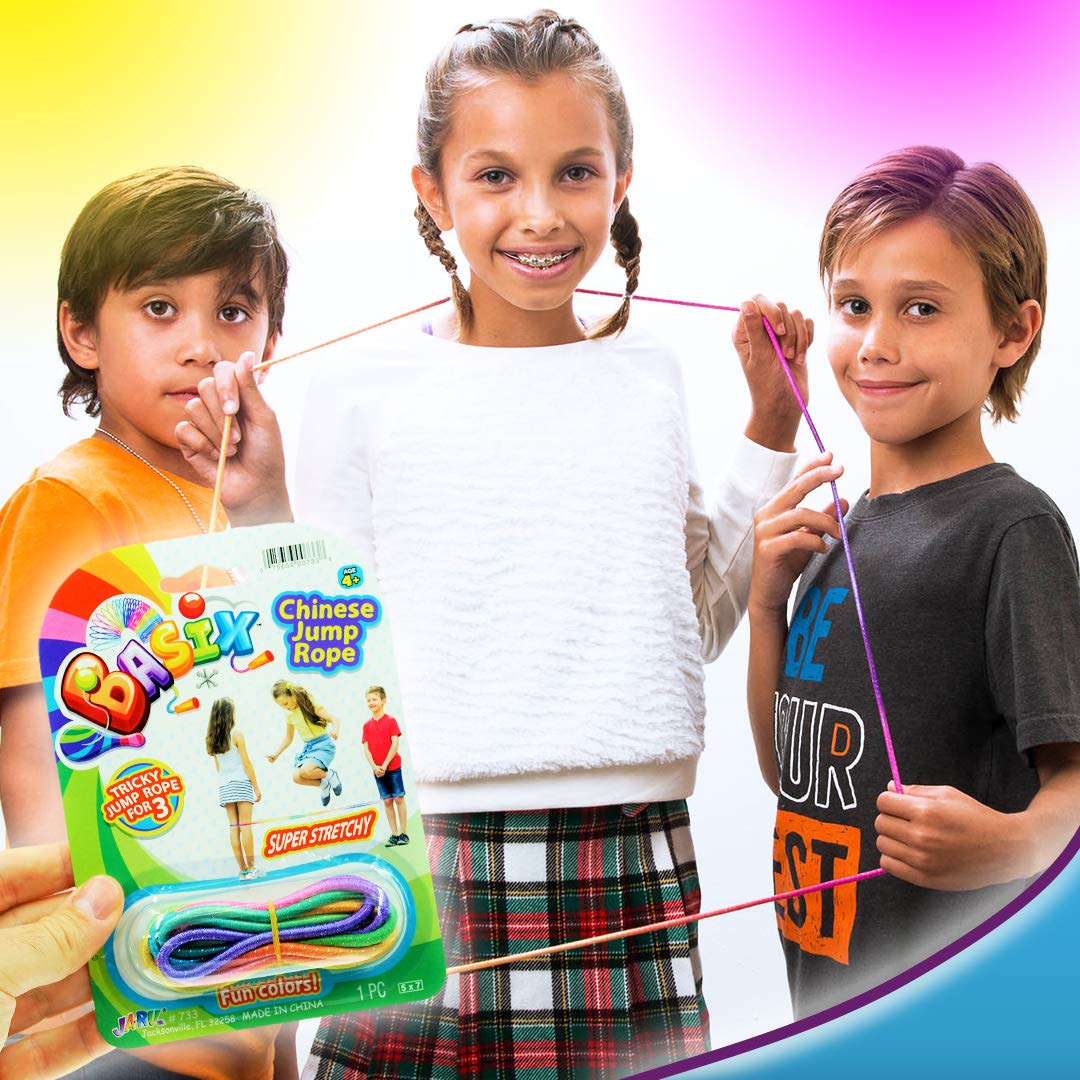 JA-RU Elastic Chinese Jump Rope - 72-inch Colorful Jump Rope for Kids (1 Unit)