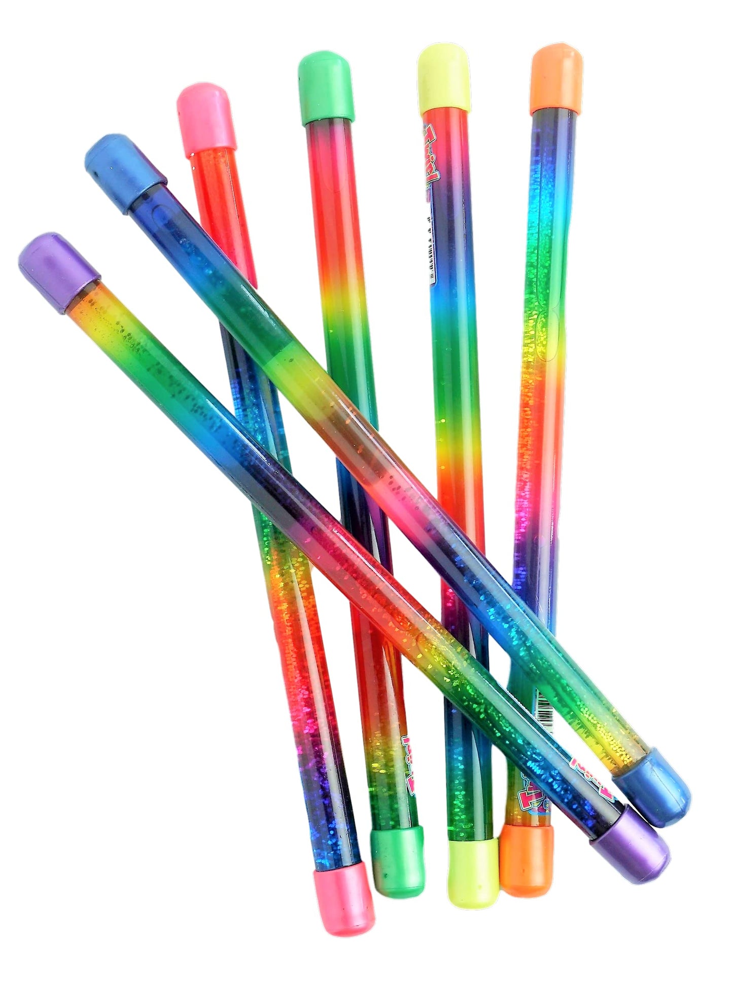 JA-RU Glitter Baton Wand (2 Units) Rainbow Glitter Wands for Kids – Party Favors & Dress-Up