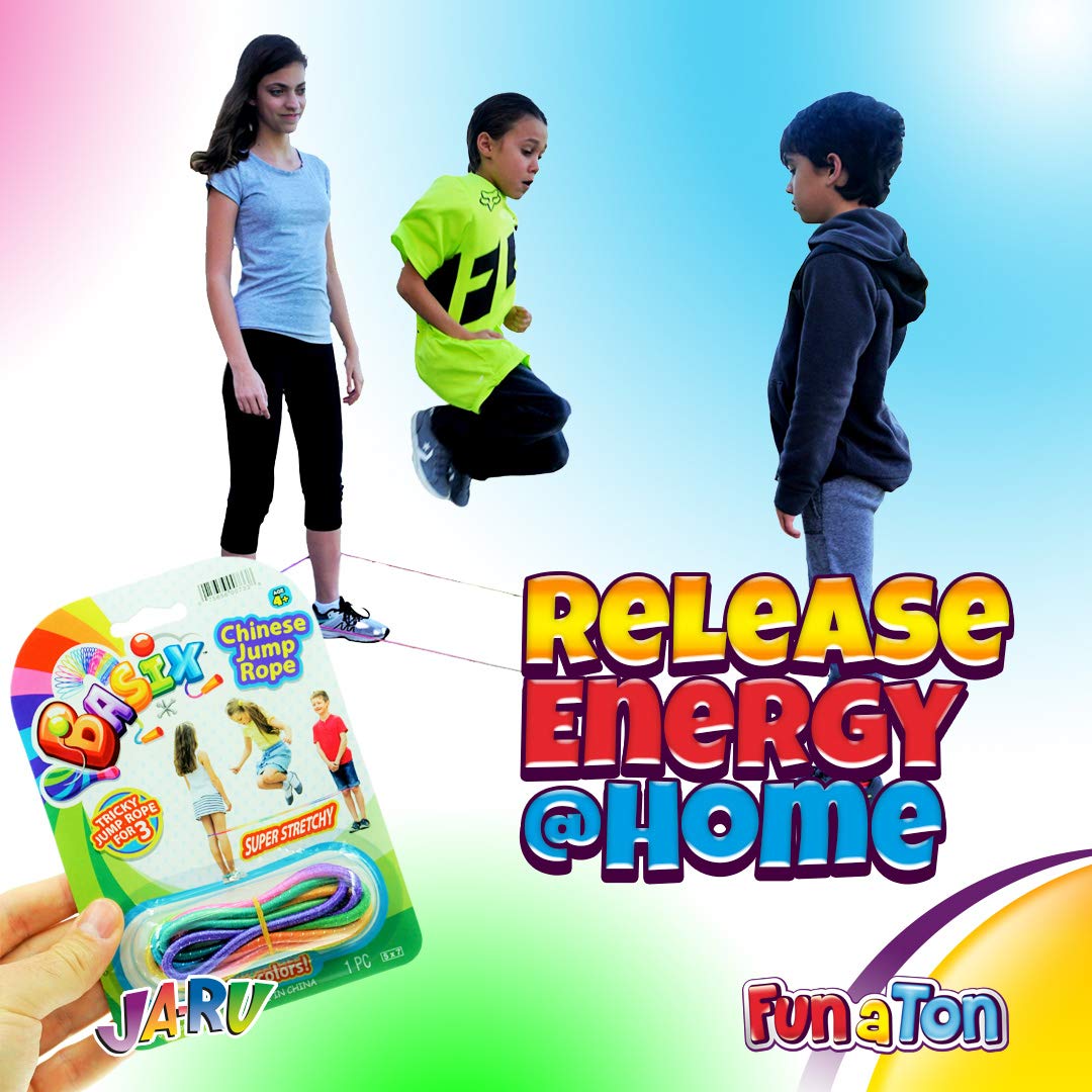 JA-RU Elastic Chinese Jump Rope - 72-inch Colorful Jump Rope for Kids (1 Unit)