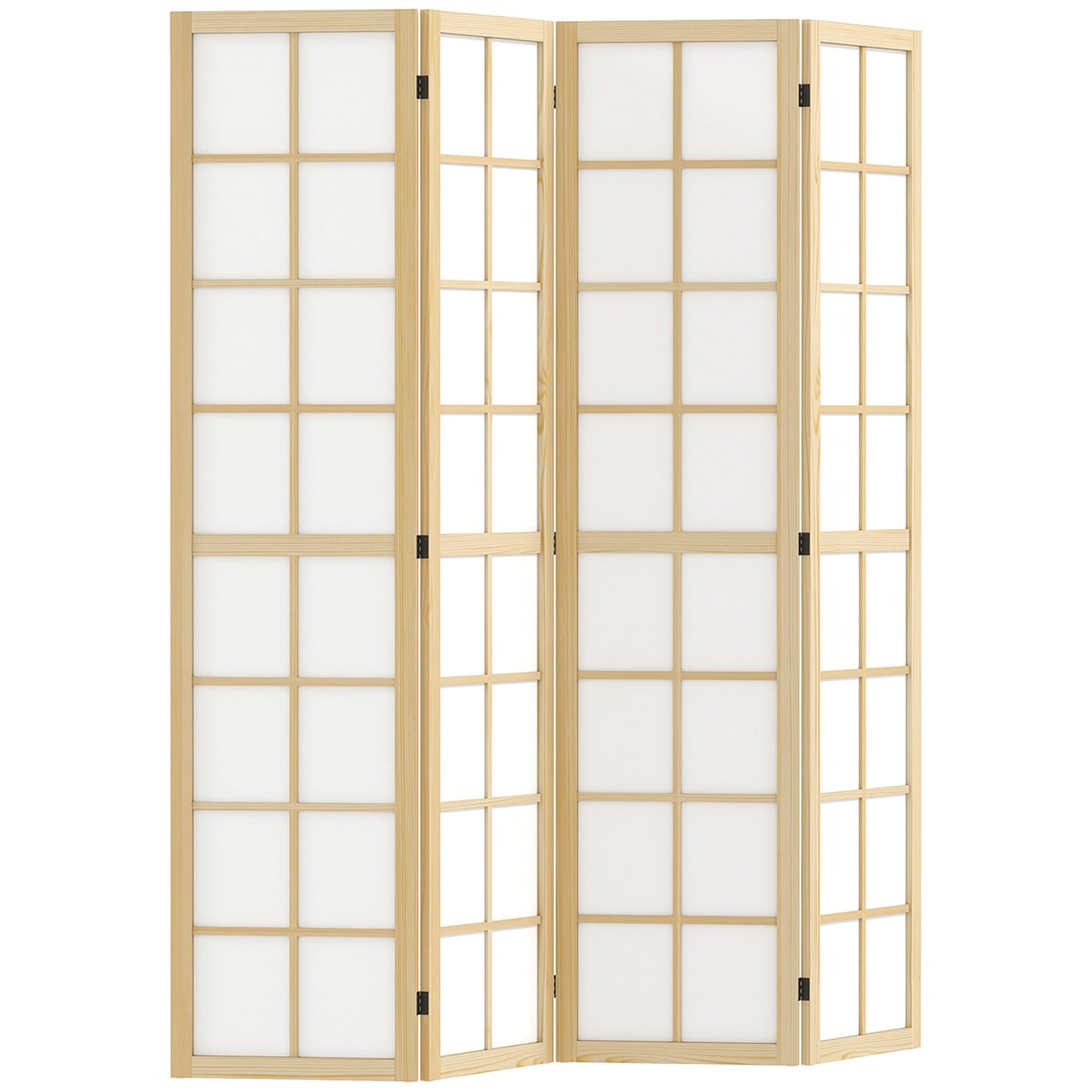HOMCOM Indoor Room Partition, 4 Panel Folding Room Divider, 160 x 170cm