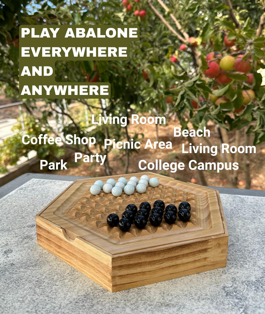 Jackaroo World Abalone Board Game – Premium Wooden Marble Strategy for 2 Players