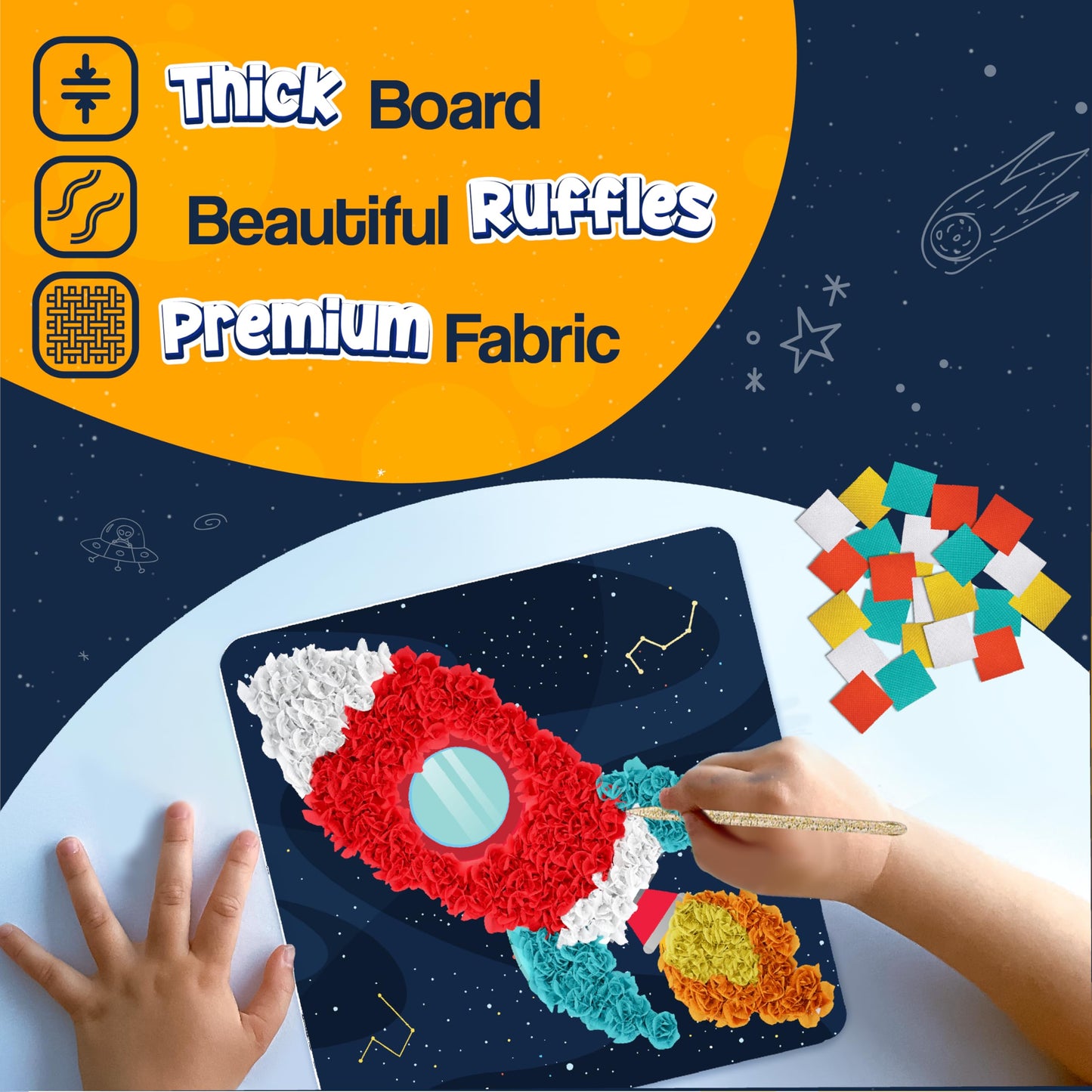 jackinthebox Poke Poke Art Kit for Kids – Space Theme, Mess-Free Craft (Ages 4–8)