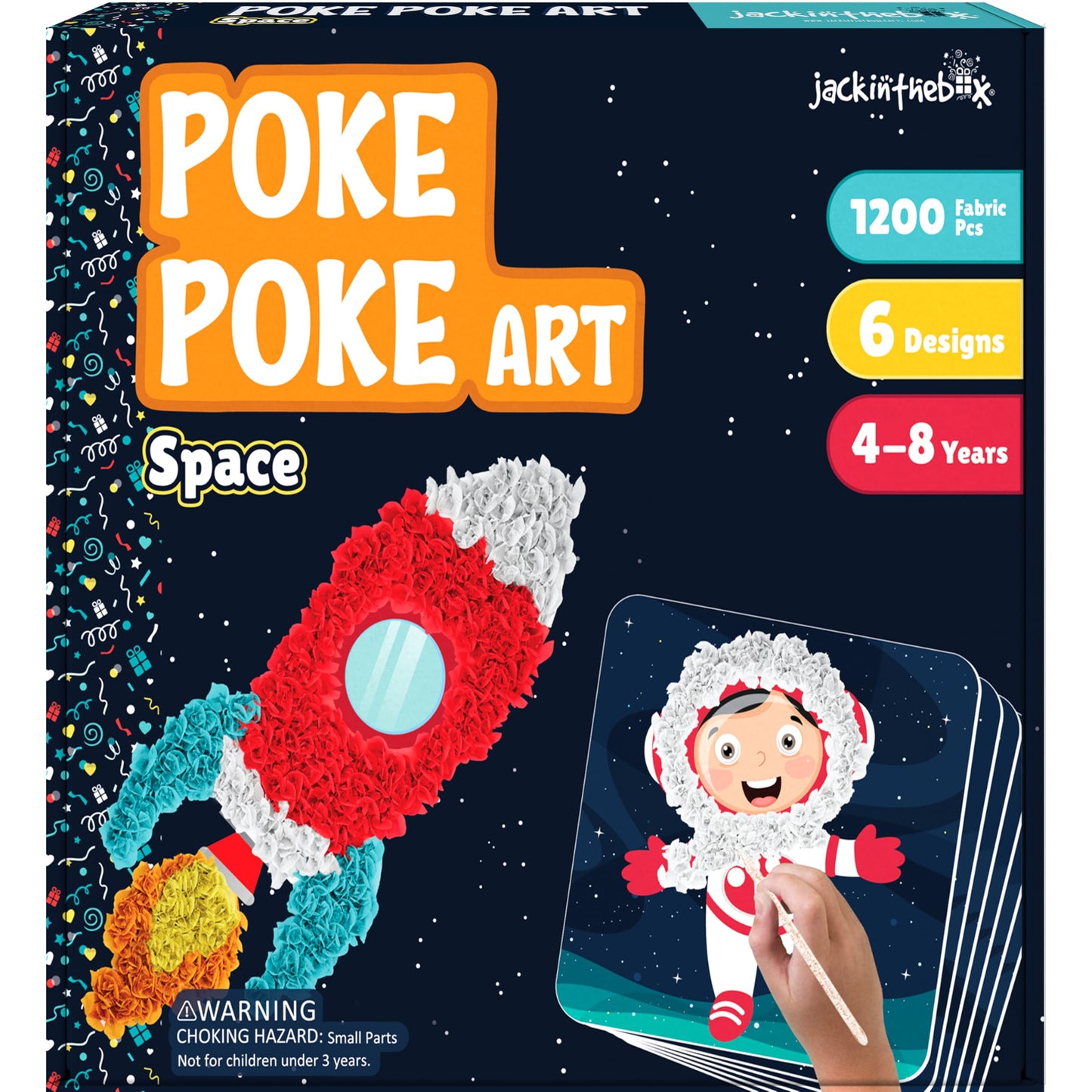 jackinthebox Poke Poke Art Kit for Kids – Space Theme, Mess-Free Craft (Ages 4–8)