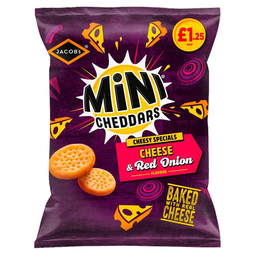 Jacob's Mini Cheddars Cheese & Red Onion 90g (Box of 15)