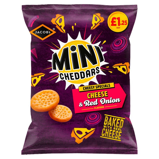 Jacob's Mini Cheddars Cheese & Red Onion 90g (Box of 15)