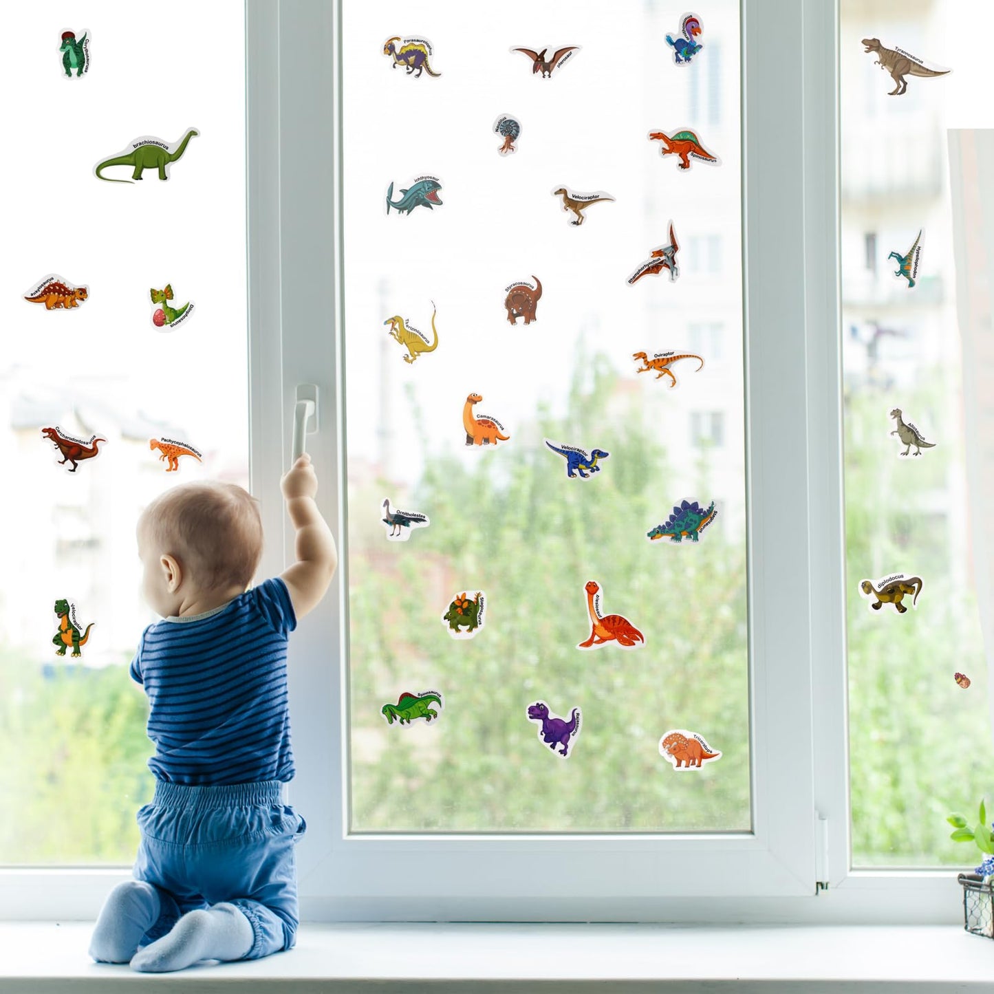 Jactales Reusable Dinosaur Sticker Book for Kids — Travel-Ready Dino Stickers for Ages 2-8