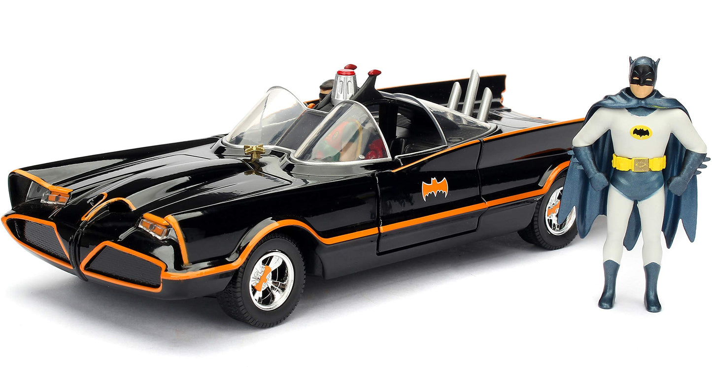 Jada 1966 Batmobile 1:24 Die-Cast Car with Batman & Robin Figures