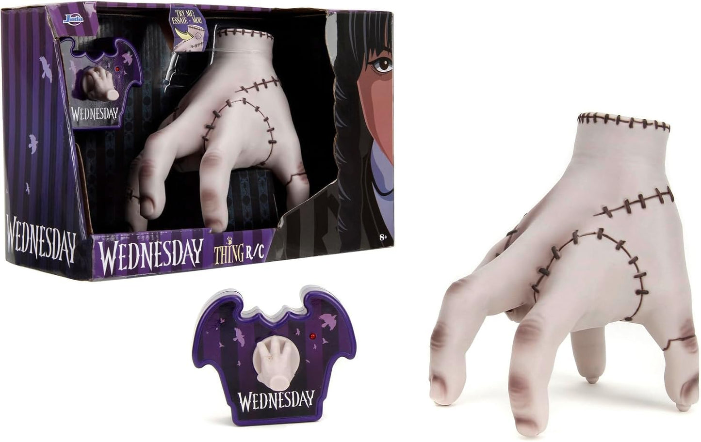 JADA Addams Wednesday Thing RC Hand — Officially Licensed, USB Rechargeable, 18 cm