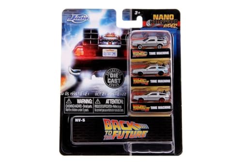 Jada Back To The Future 1.65-inch Nano Die-Cast Cars 3-Pack - Licensed Time Machines