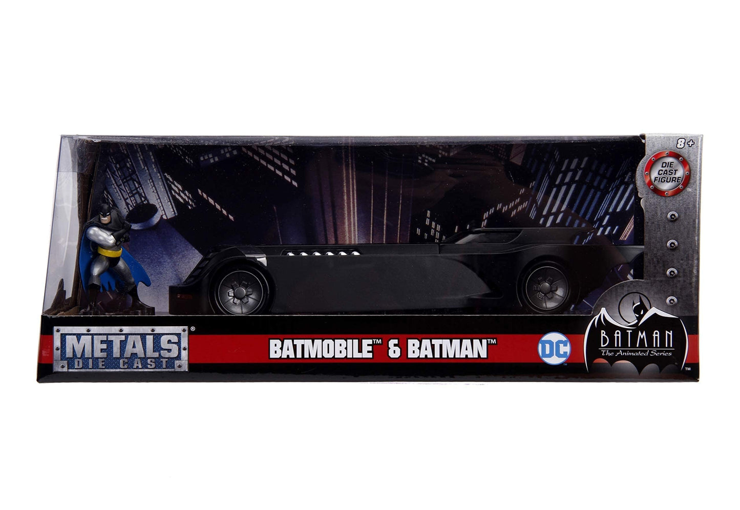 Jada Toys 1:24 Batman Animated Series Batmobile Die-Cast Car with 2.75-inch Batman Figure