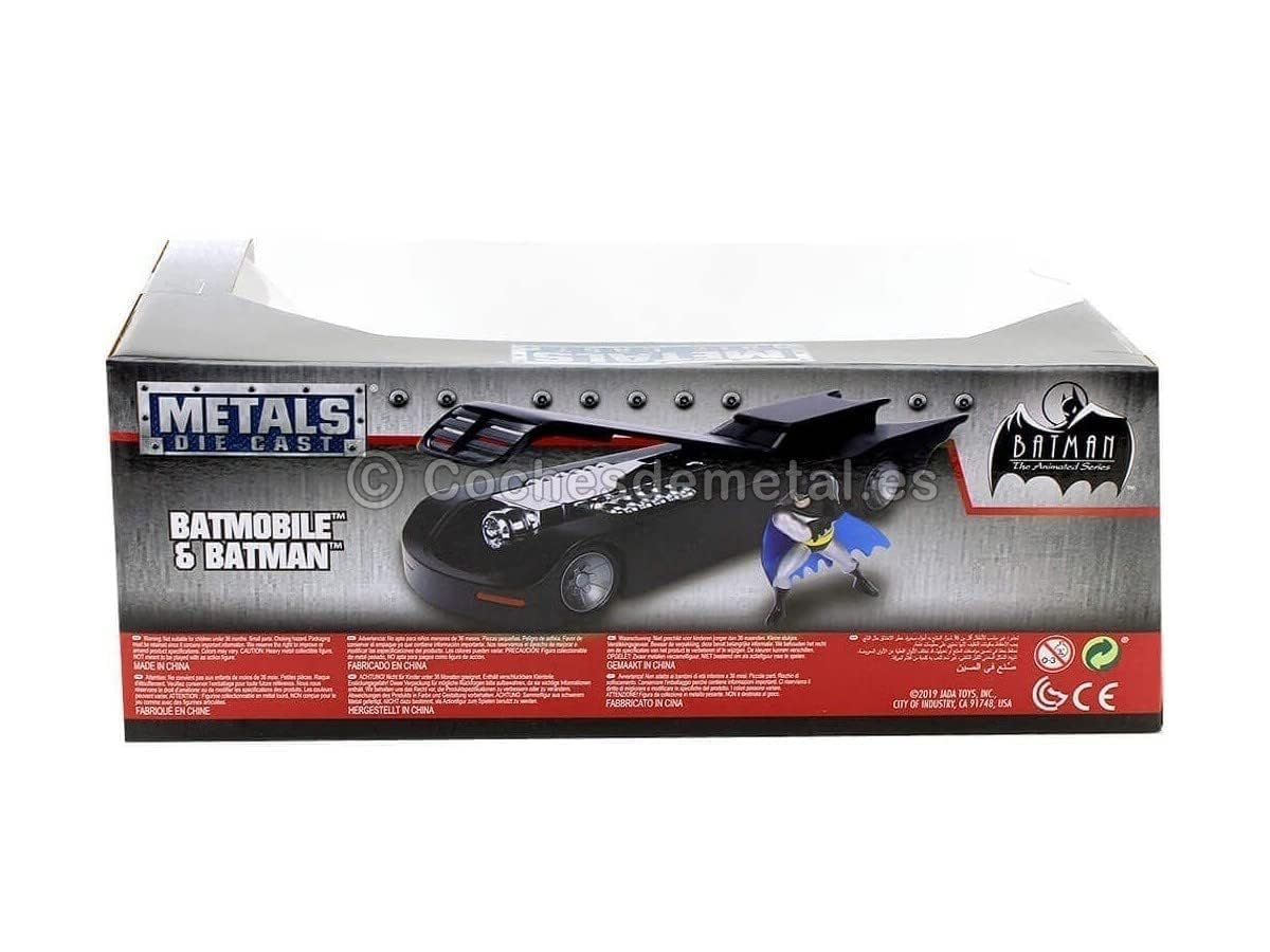 Jada Toys 1:24 Batman Animated Series Batmobile Die-Cast Car with 2.75-inch Batman Figure