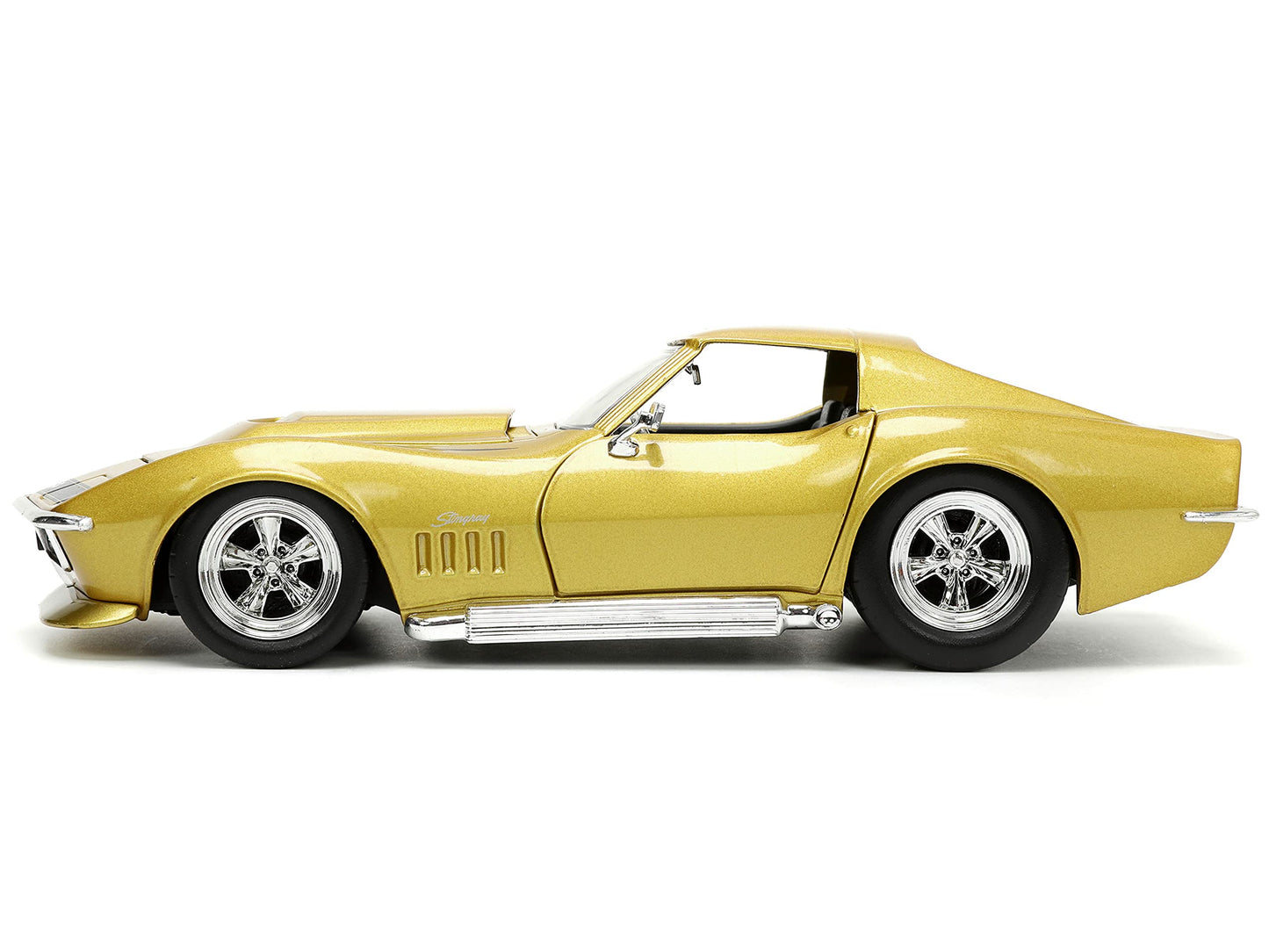 Jada Toys Big Time Muscle 1:24 1969 Chevy Corvette Stingray ZL-1 Die-Cast Car – Gold