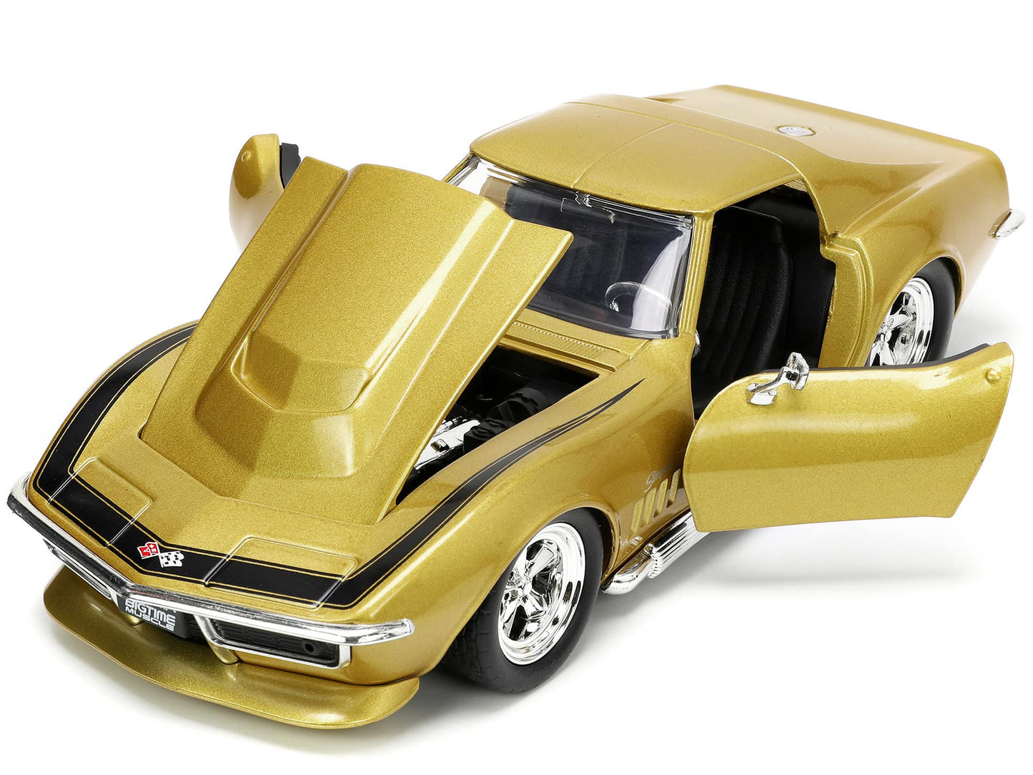 Jada Toys Big Time Muscle 1:24 1969 Chevy Corvette Stingray ZL-1 Die-Cast Car – Gold