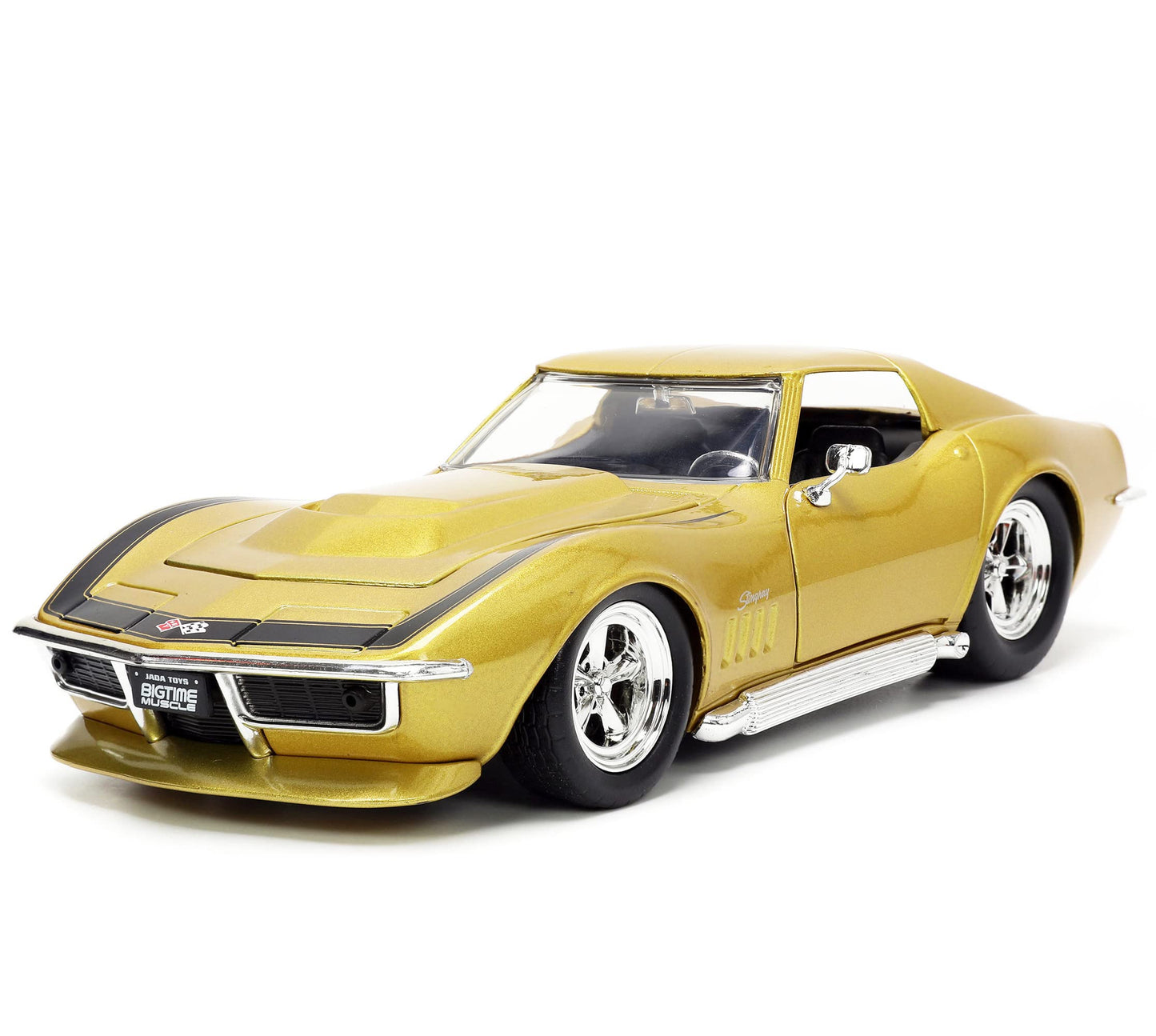Jada Toys Big Time Muscle 1:24 1969 Chevy Corvette Stingray ZL-1 Die-Cast Car – Gold