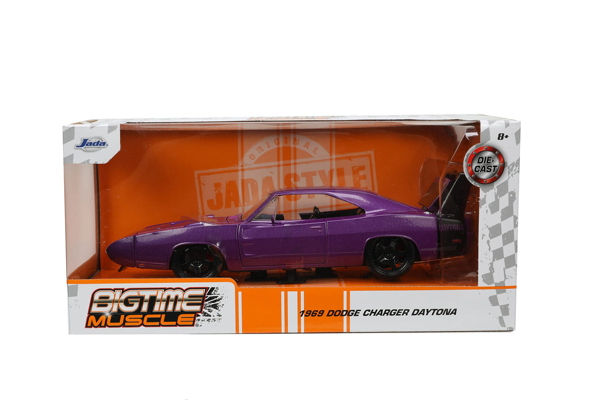 Jada Toys Big Time Muscle 1969 Dodge Charger Daytona 1:24 Die-Cast – Purple