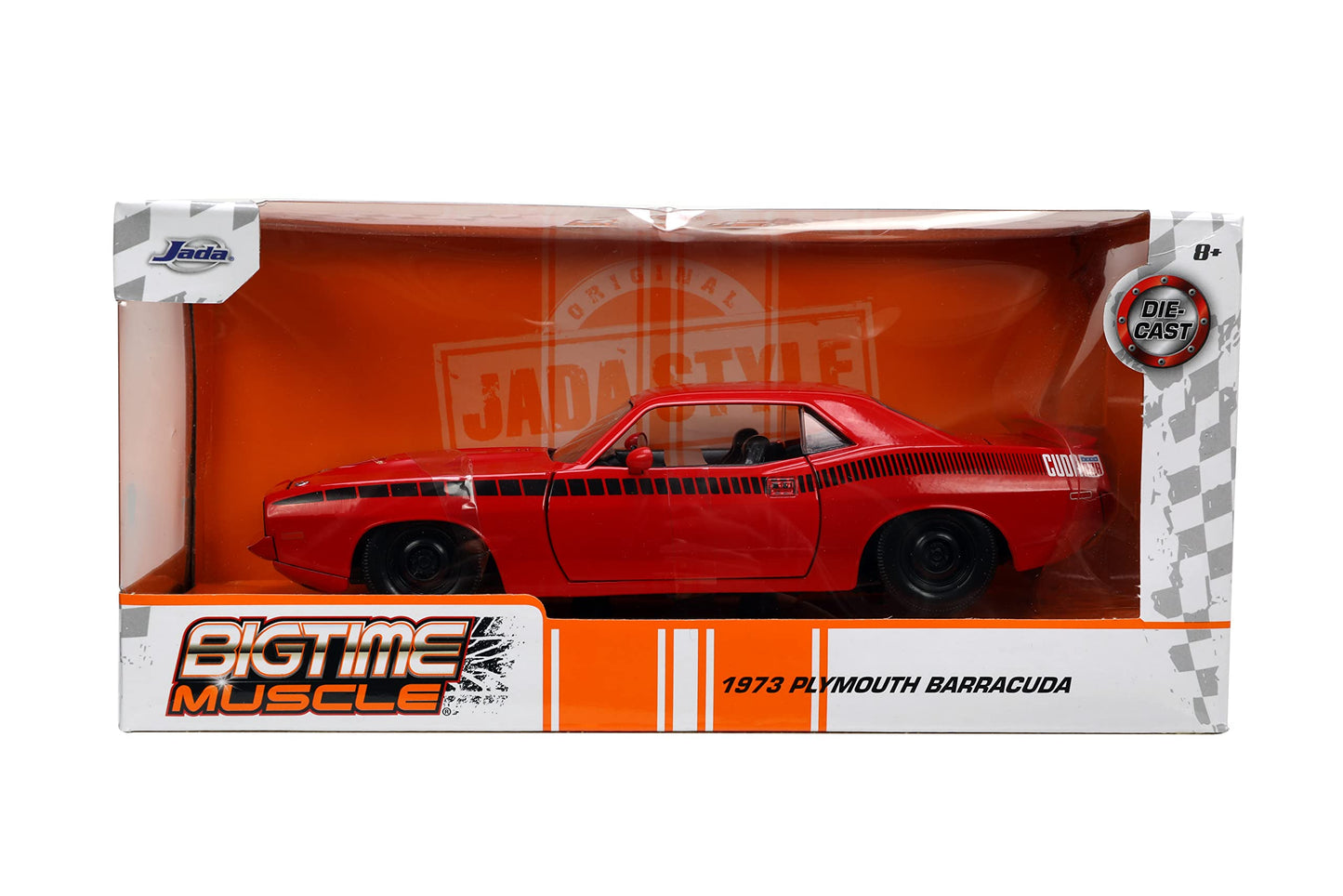 Jada Toys Big Time Muscle 1:24 Plymouth Barracuda Die-Cast Car - Red/Black