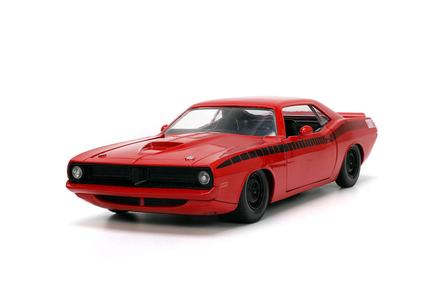 Jada Toys Big Time Muscle 1:24 Plymouth Barracuda Die-Cast Car - Red/Black