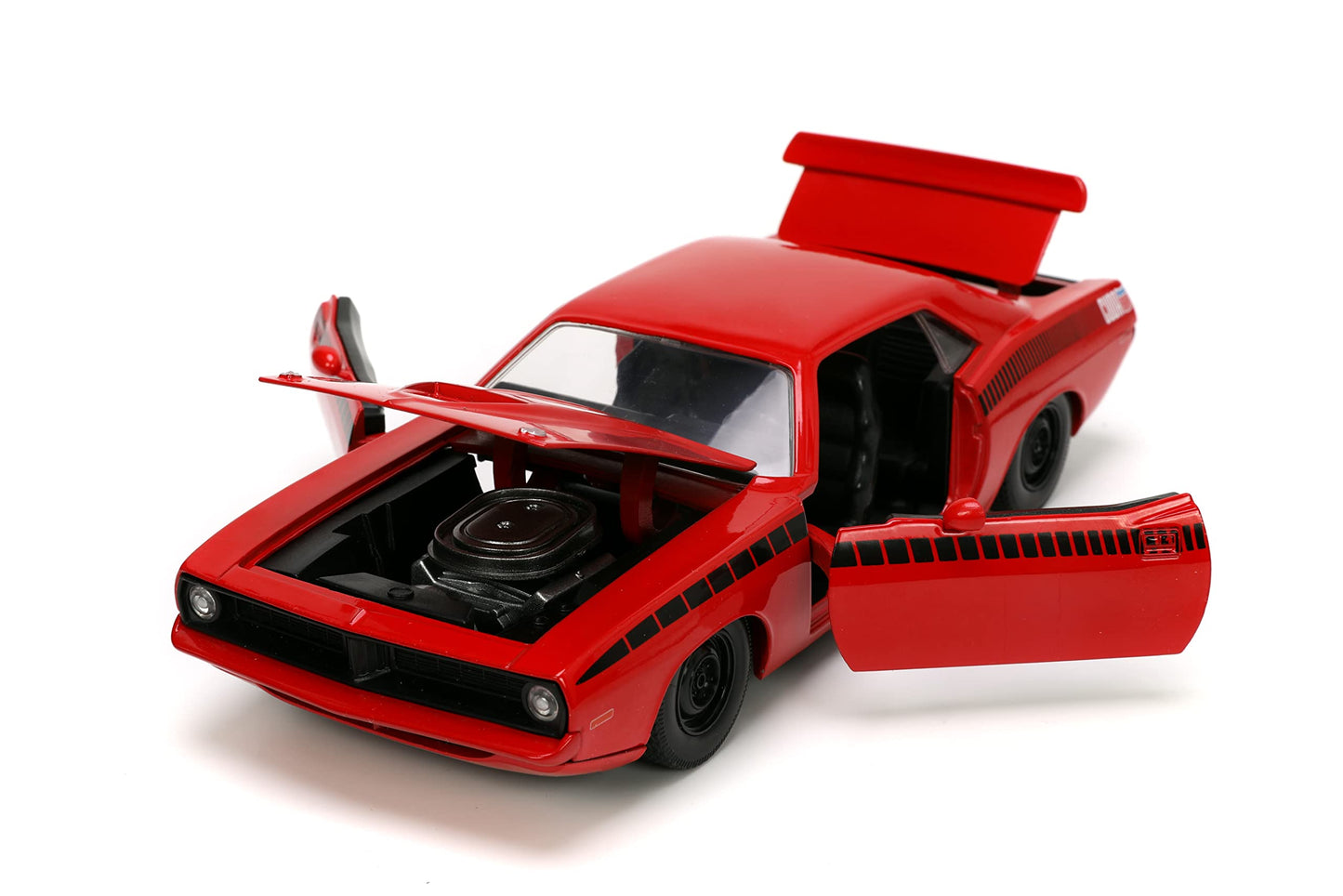 Jada Toys Big Time Muscle 1:24 Plymouth Barracuda Die-Cast Car - Red/Black