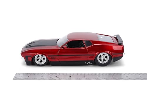 Jada Big Time Muscle 1:24 1973 Ford Mustang Mach 1 Die-Cast Car – Opening Doors, Hood & Trunk Candy Red