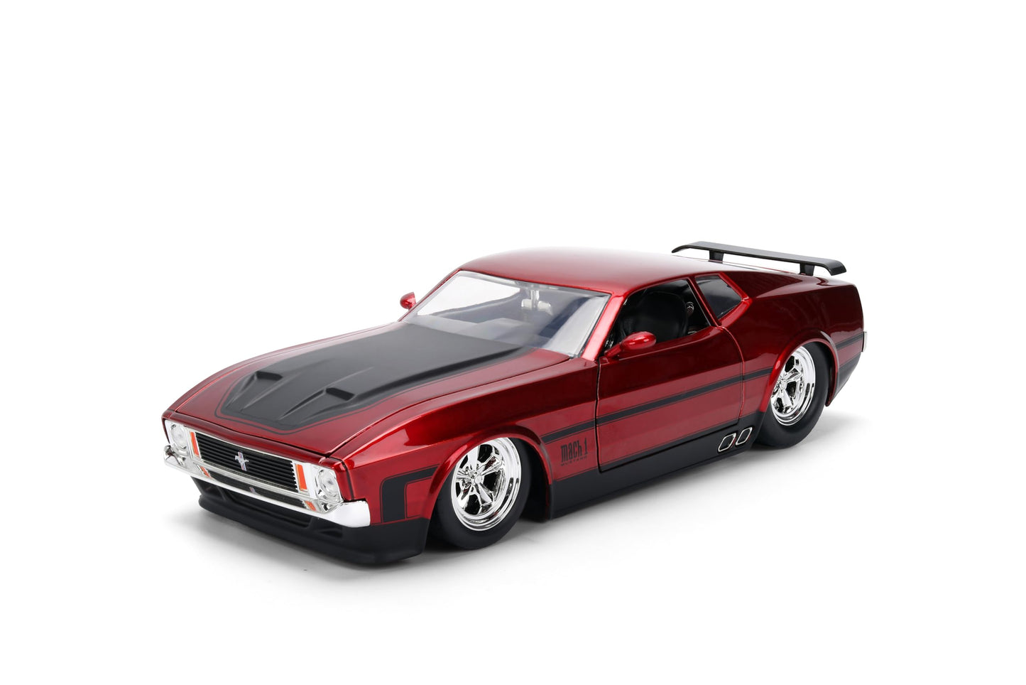 Jada Big Time Muscle 1:24 1973 Ford Mustang Mach 1 Die-Cast Car – Opening Doors, Hood & Trunk Candy Red