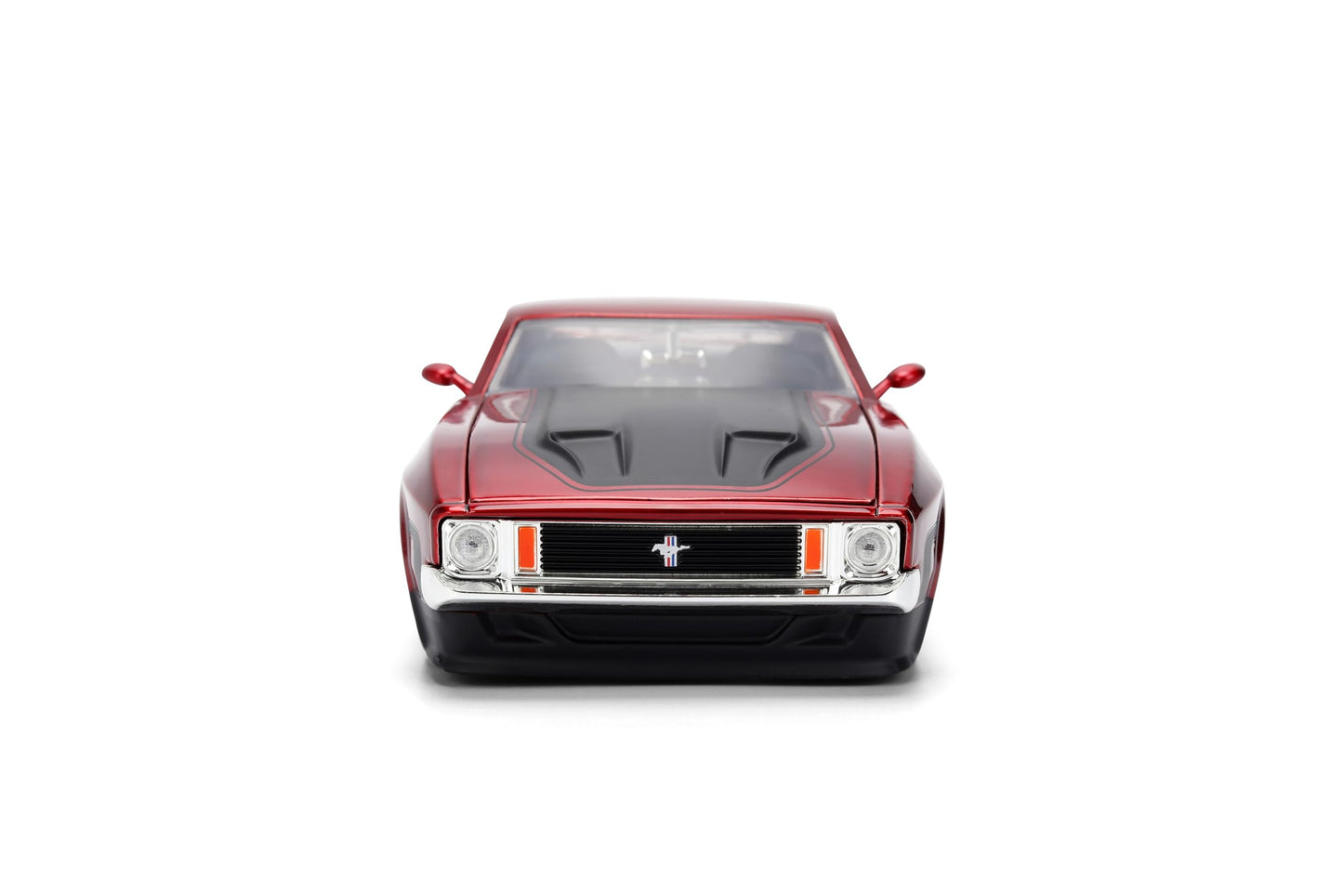 Jada Big Time Muscle 1:24 1973 Ford Mustang Mach 1 Die-Cast Car – Opening Doors, Hood & Trunk Candy Red