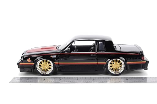 Jada Toys Big Time Muscle 1:24 1987 Buick Grand National Die-Cast Car – Opening Doors, Hood, Trunk, Rubber Tires (Glossy Black)