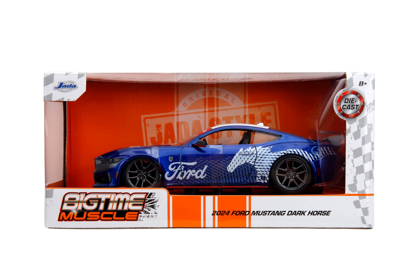 Jada Toys Bigtime Muscle 1:24 2024 Ford Mustang GT Dark Horse Die-Cast Car | Collectible Toy for Kids and Adults