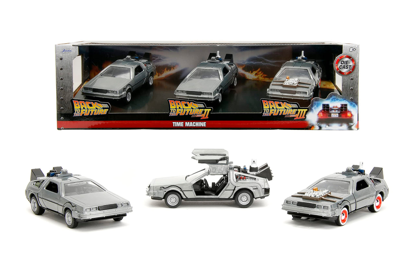 Jada Back to The Future 1:32 Time Machine 3-Pack Die-Cast Cars