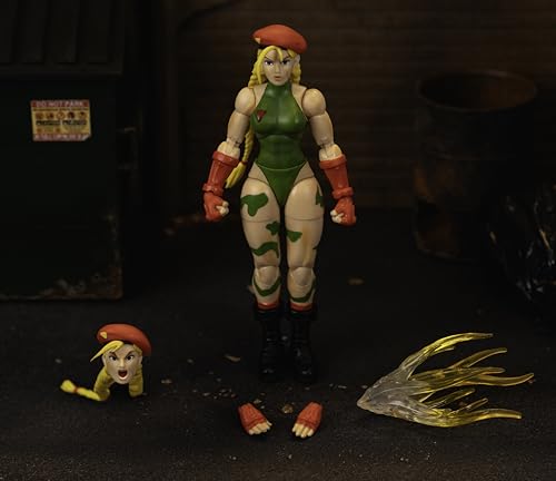 Jada Toys Street Fighter II Cammy Action Figure – 1:12 Scale with Interchangeable Heads
