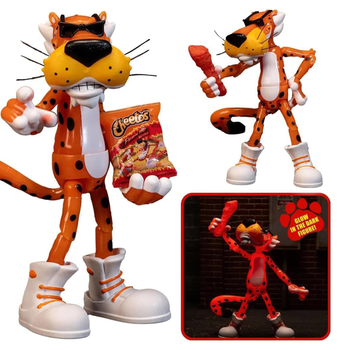 Jada Toys Chester Cheetah Glow-in-the-Dark 6in Action Figure – Flamin' Hot Exclusive with Cheetos & Accessories