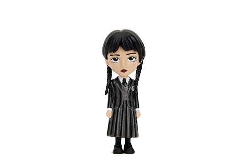 Jada Wednesday 2.5" Metalfigs 4-Pack – Durable Die-Cast Collectibles (Wednesday Uniform & Dress, Enid, Thing)