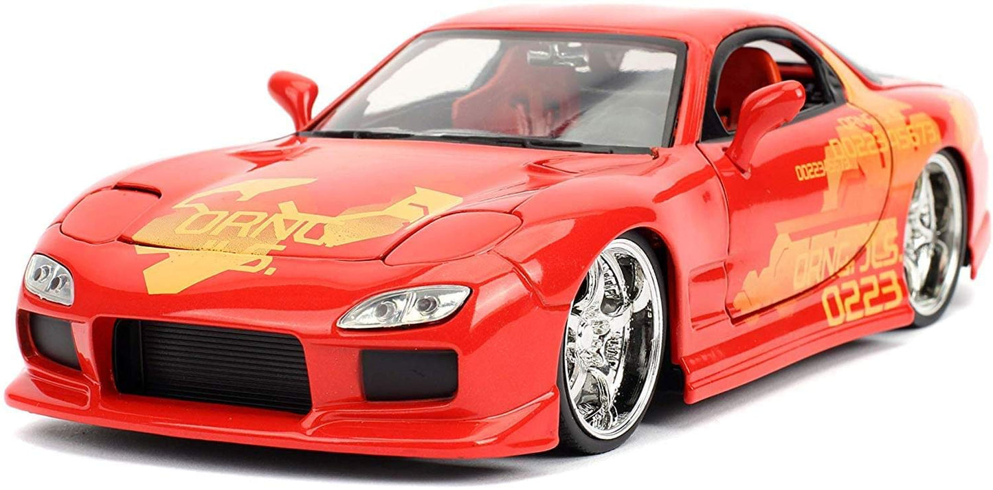 Jada Toys Fast & Furious 1:24 Orange JLS Mazda RX-7 Die-Cast Car – 30747