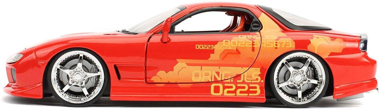 Jada Toys Fast & Furious 1:24 Orange JLS Mazda RX-7 Die-Cast Car – 30747