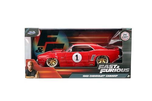 Jada Toys Fast & Furious 1:24 1969 Chevy Camaro Die-Cast Model Car – Red, Premium Collectible