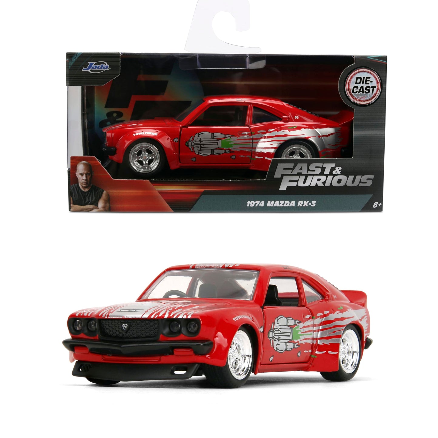 Jada Toys 1:32 Fast & Furious 1974 Mazda RX-3 Die-Cast Car - Licensed Collectible