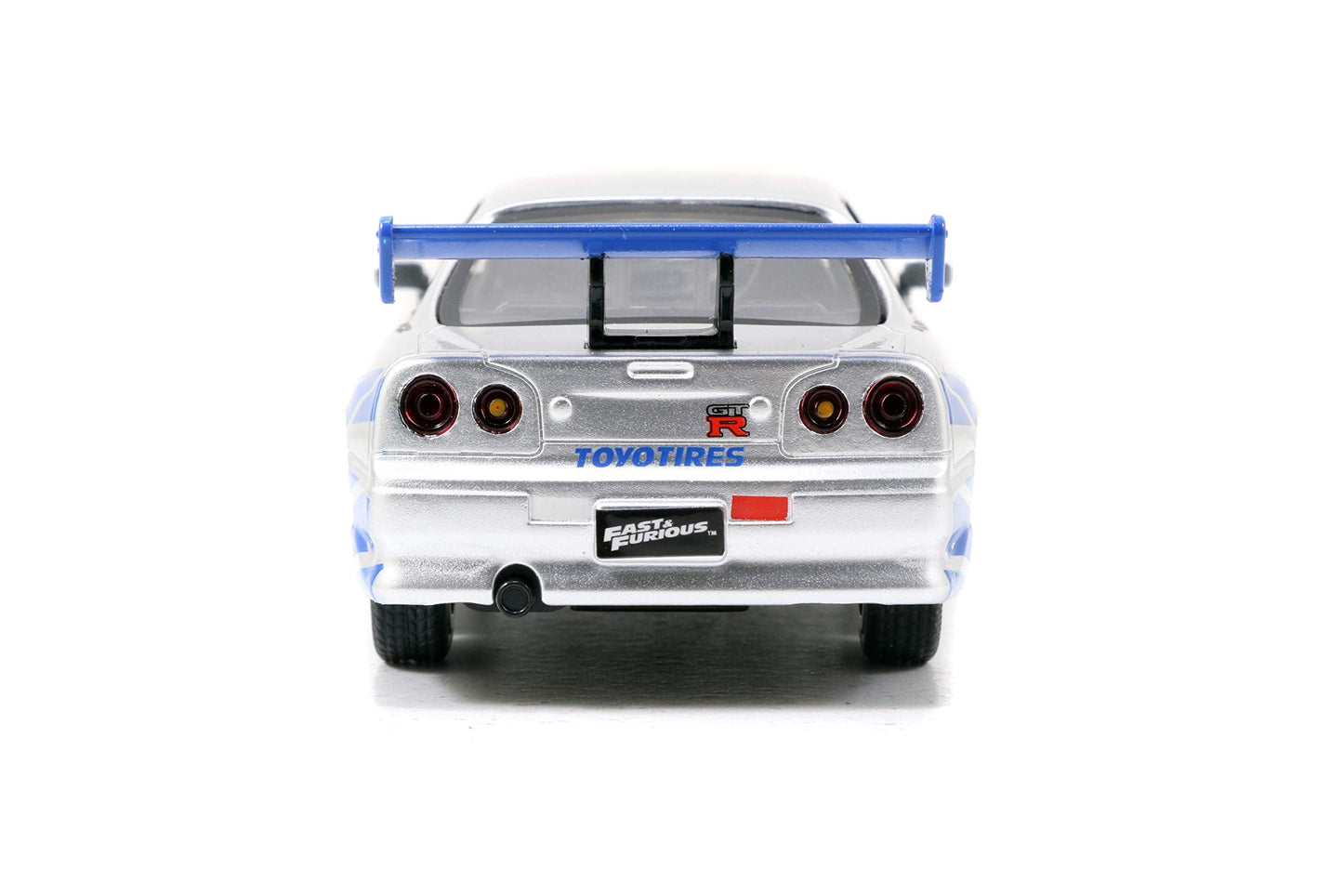 Jada Fast & Furious Brian's Nissan Skyline GT-R R34 Twin-Pack – 1:32 Die-Cast Cars (Silver & Blue)