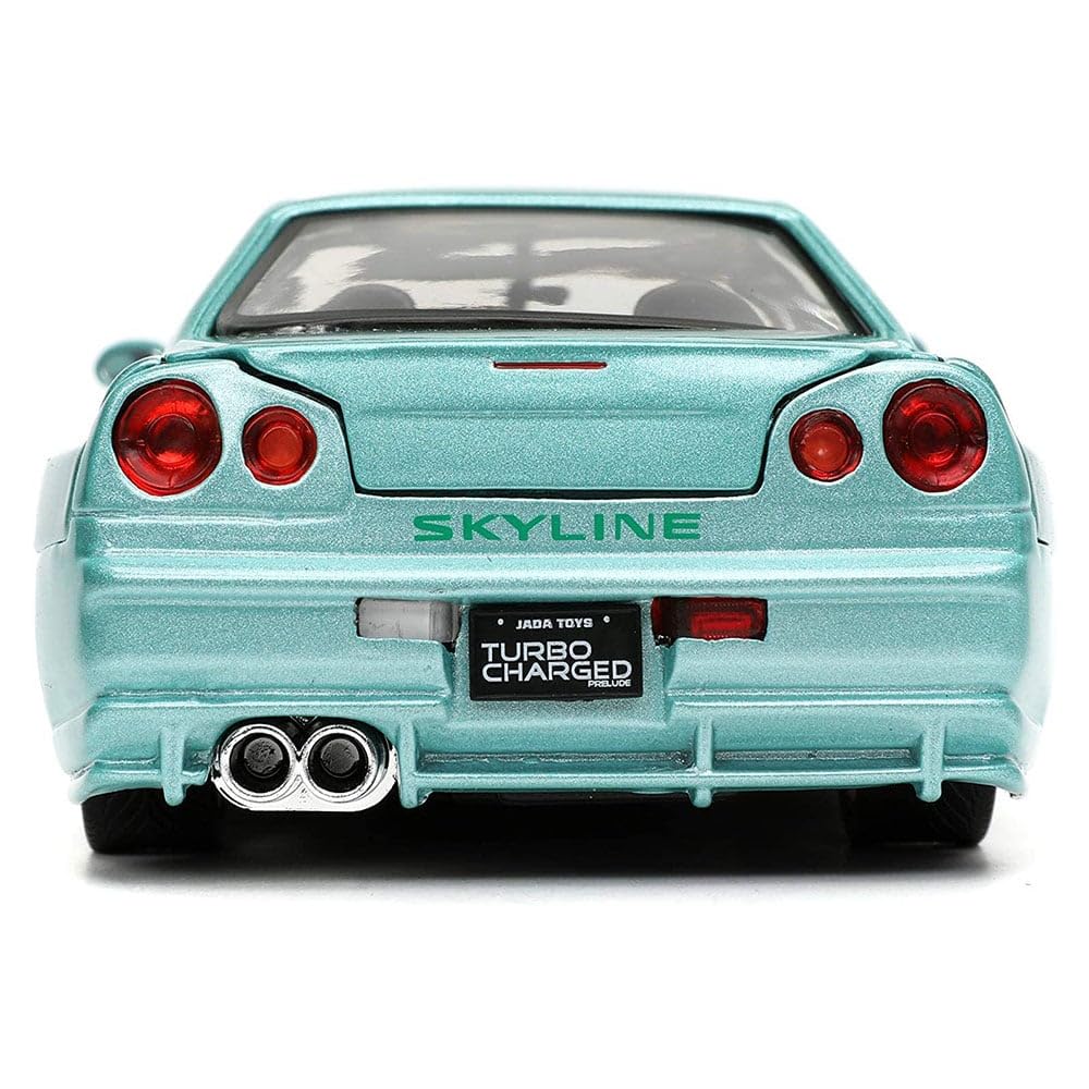 Jada Toys Fast & Furious 1:24 Brian's 2002 Nissan Skyline GT-R R34 Die-Cast Car | Collectible Model