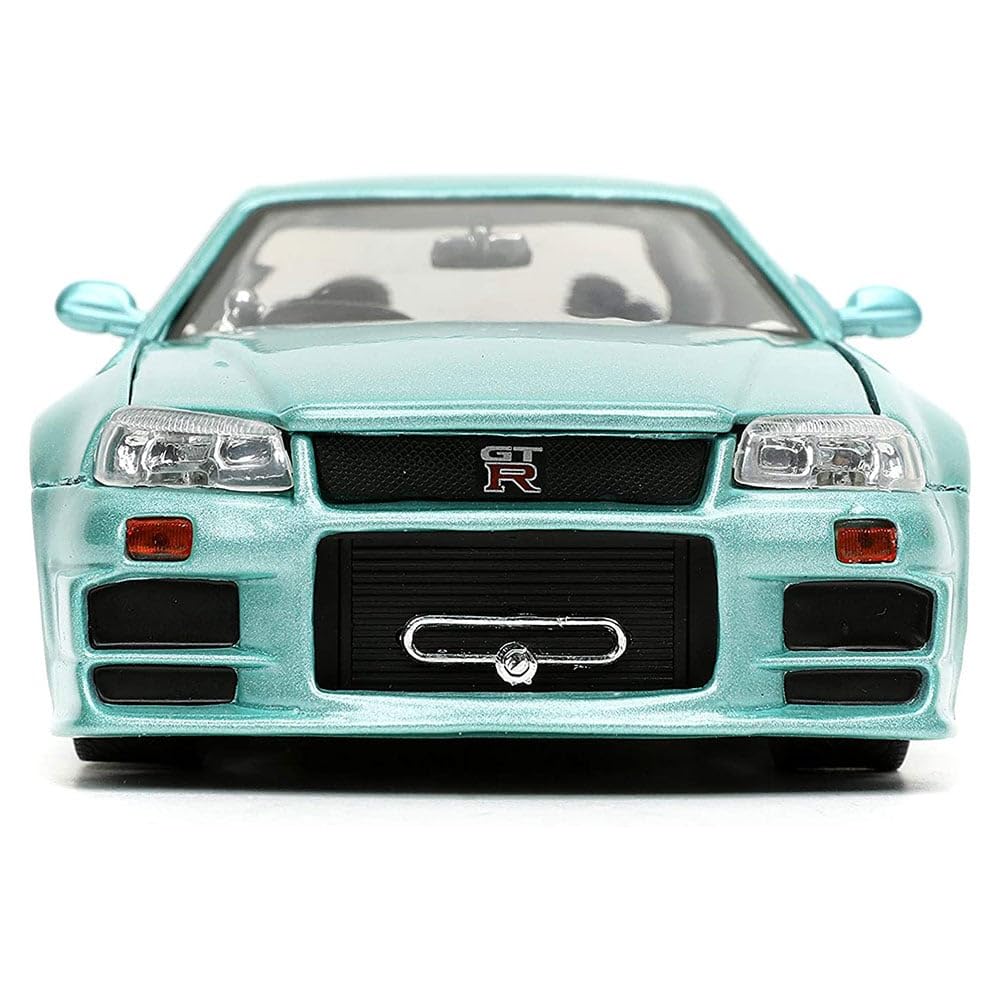 Jada Toys Fast & Furious 1:24 Brian's 2002 Nissan Skyline GT-R R34 Die-Cast Car | Collectible Model