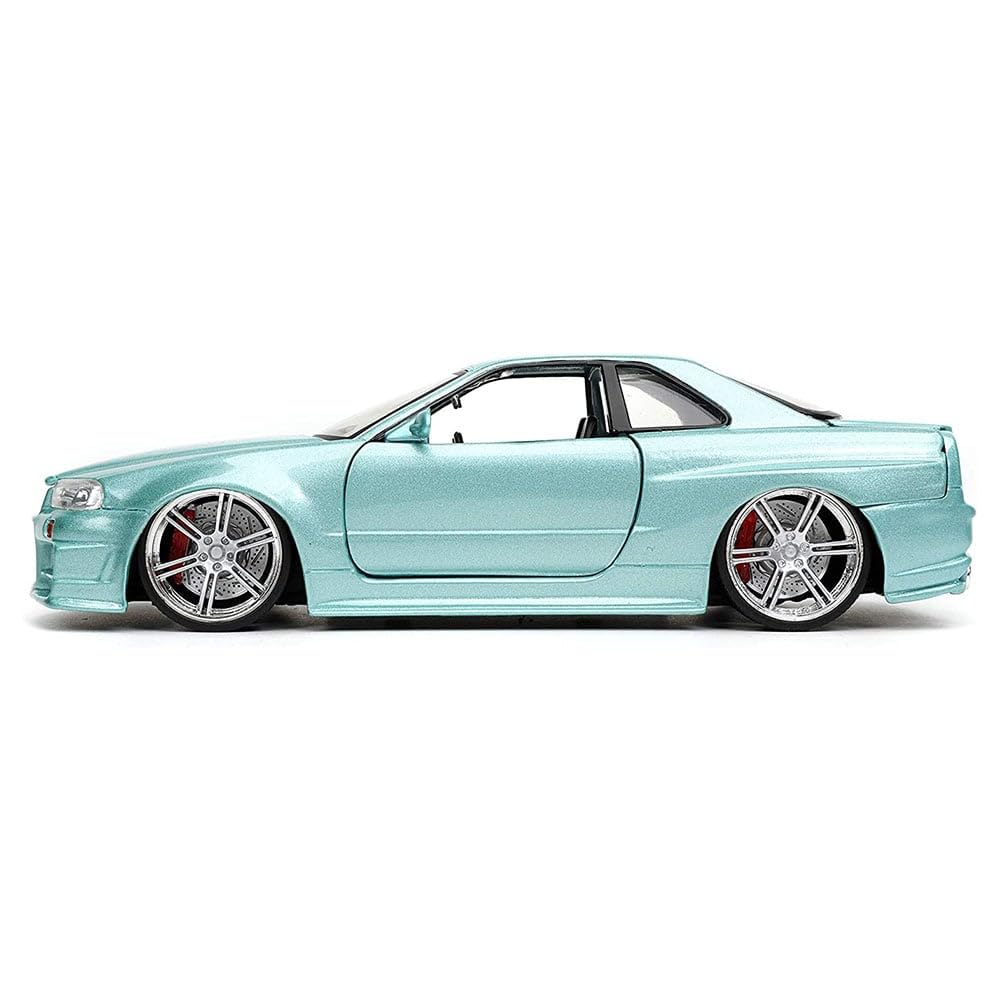 Jada Toys Fast & Furious 1:24 Brian's 2002 Nissan Skyline GT-R R34 Die-Cast Car | Collectible Model