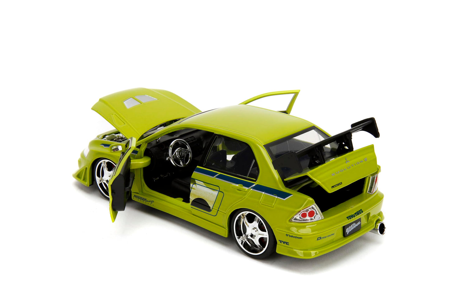 Jada Toys Fast & Furious 1:24 Brian's Mitsubishi Lancer Evolution VII Die-Cast Car – Lime Green (99788)