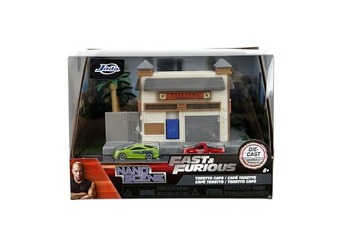 Jada Fast & Furious Nanoscene: Toretto’s Market & Café with Two Die-Cast Nano Vehicles