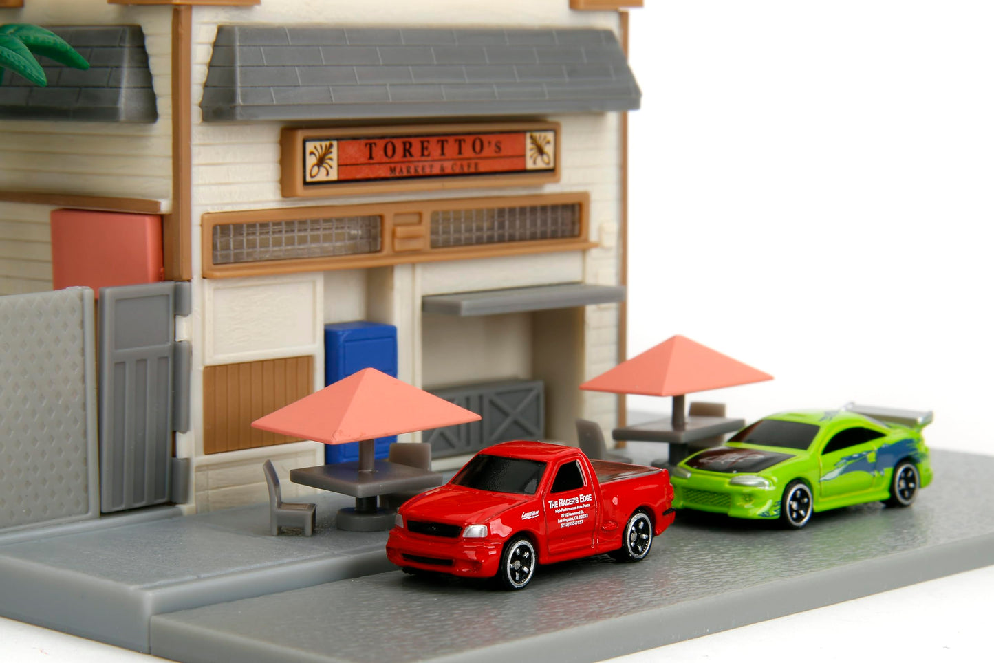 Jada Fast & Furious Nanoscene: Toretto’s Market & Café with Two Die-Cast Nano Vehicles