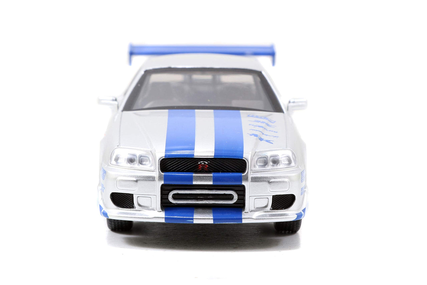 Jada Fast & Furious Brian's Nissan Skyline GT-R R34 Twin-Pack – 1:32 Die-Cast Cars (Silver & Blue)