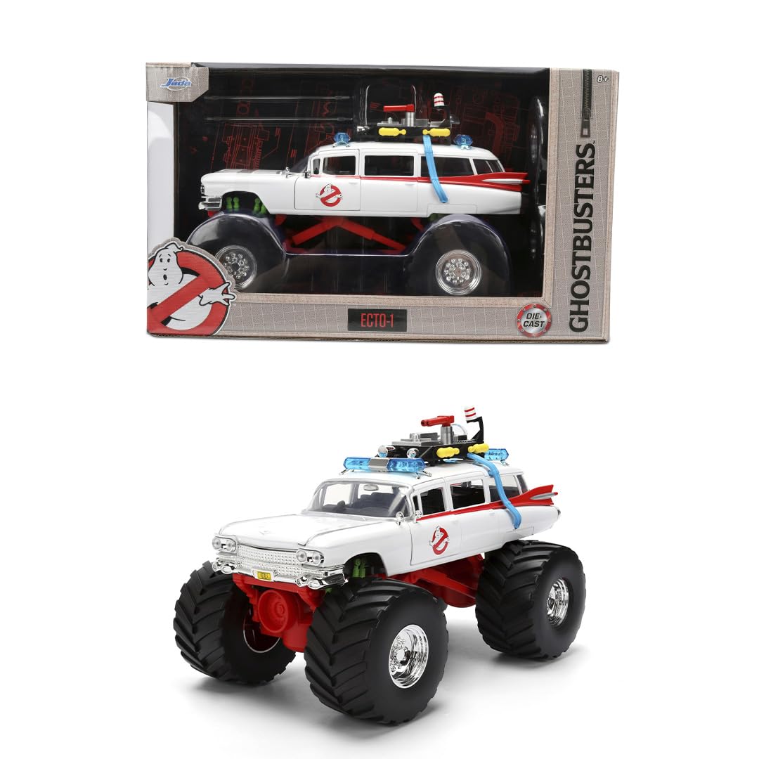 Jada Ghostbusters Ecto-1 Monster Truck – 1:24 Die-Cast, Opening Doors | Hollywood Rides