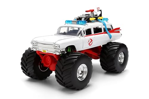 Jada Ghostbusters Ecto-1 Monster Truck – 1:24 Die-Cast, Opening Doors | Hollywood Rides